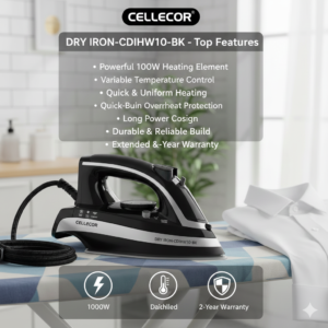 CELLECOR DRY IRON-CDIHW10-WH