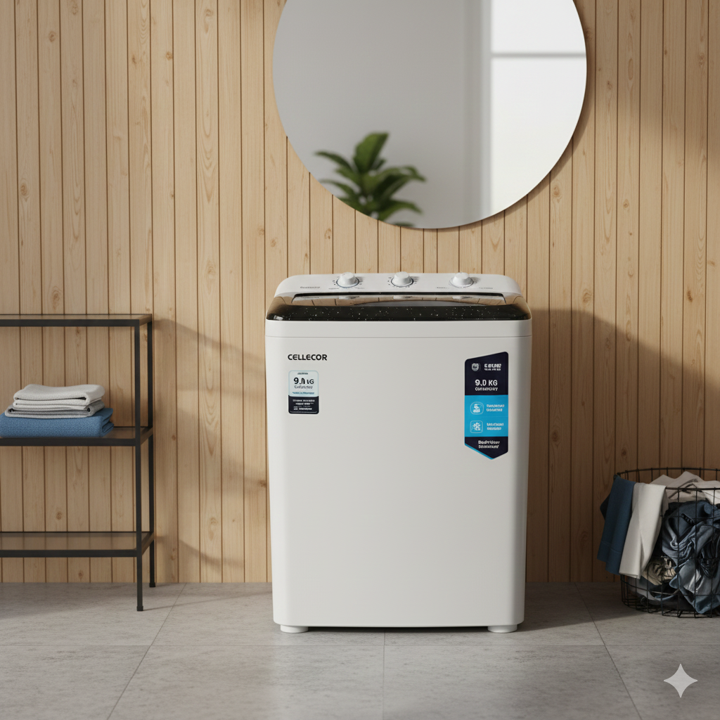 CELLECOR WM 9.0 KG GLASS E-90FG BLACK